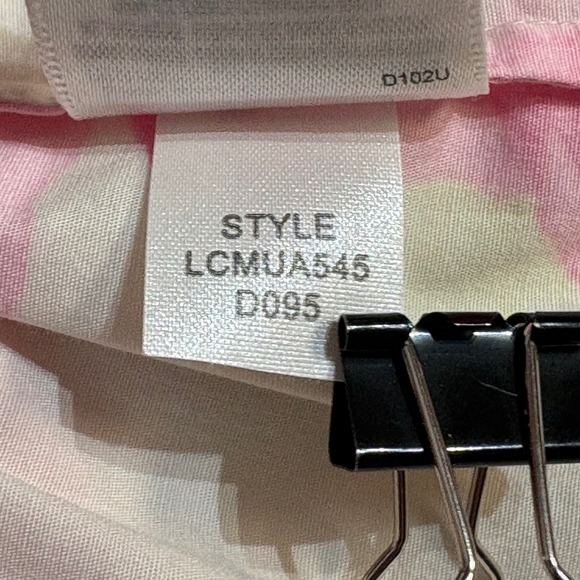 Liz Claiborne Floral Button Up Shirt XL Pink White Cotton Blend Casual Top Work - Picture 10 of 12